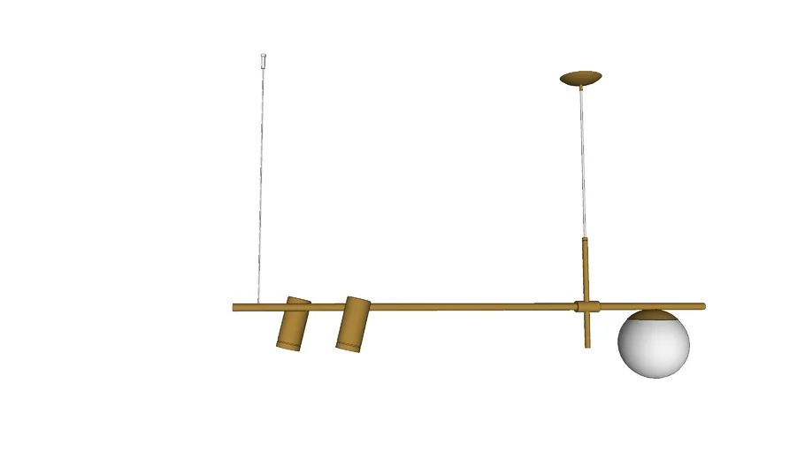 PENDENTE TUBO RETANGULAR 100CM ALUMÍNIO E VIDRO DOURADO CHAMPANHE E FOSCO - PORTOFINO PD1654