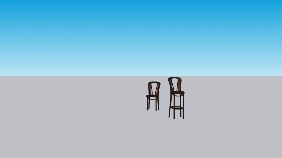 UPHOLSTERED BENTWOOD CHAIR & BARSTOOL WITH NAIL HEADS