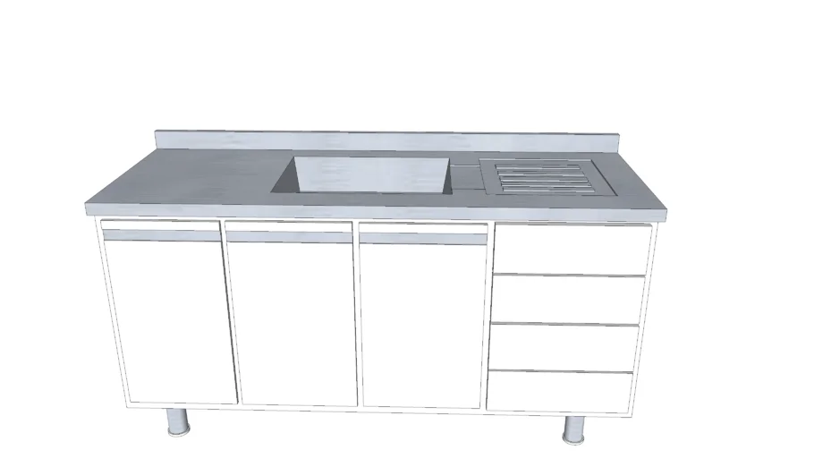 Bancada de Cozinha com Pia 1,50 mt