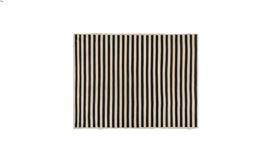 28867 Tapete Kilim Lines Black e Ivory - Botteh Handmade Rugs