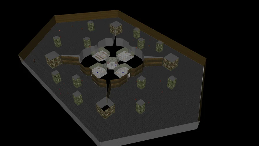 Doom level E2M8 - semi transparent outer walls
