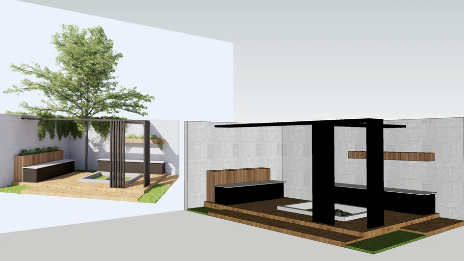 Corner Garden for private or small gathering area