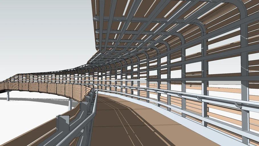 Corridor-shape structure for landscape park design