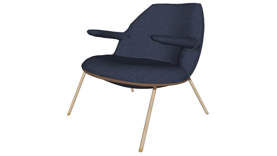 Gansevoort Lounge Medieval Blue Fabric Chair by Modloft