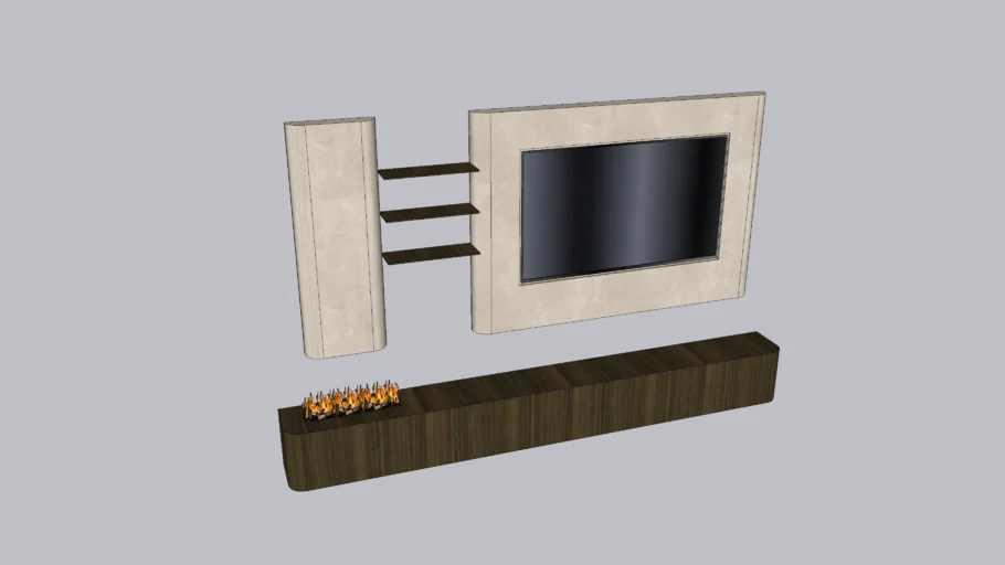 Cinewall met haard en 65" inch tv