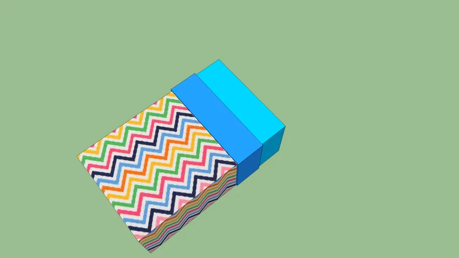 Fun simple bed, no pillows :(