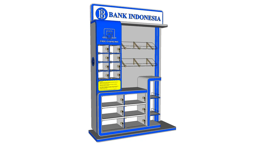 Brochure and Magazine Stand + free charging Booth Bank Indonesia
