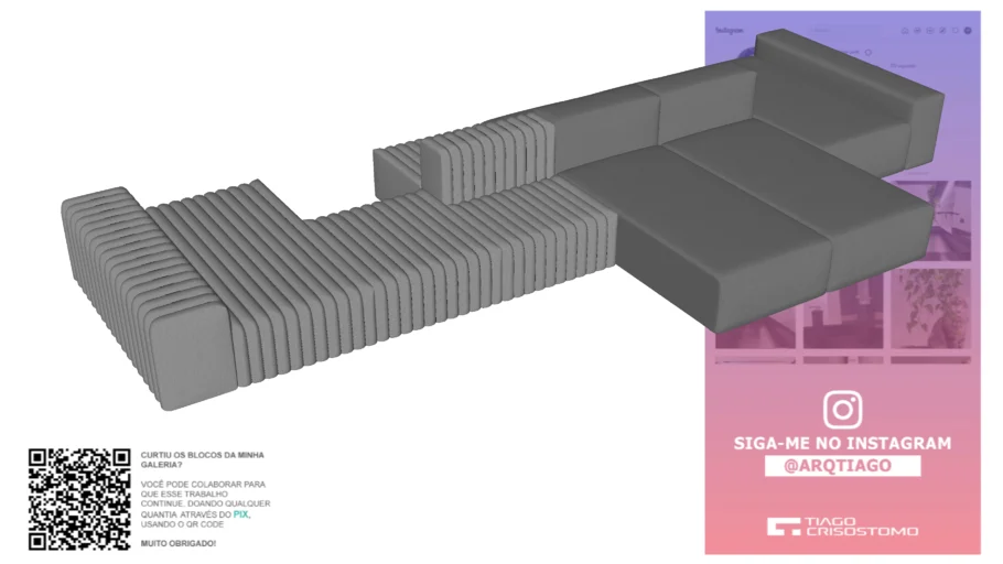 Sofa Gomos - SUITE ARQUITETOS - modelagem 2