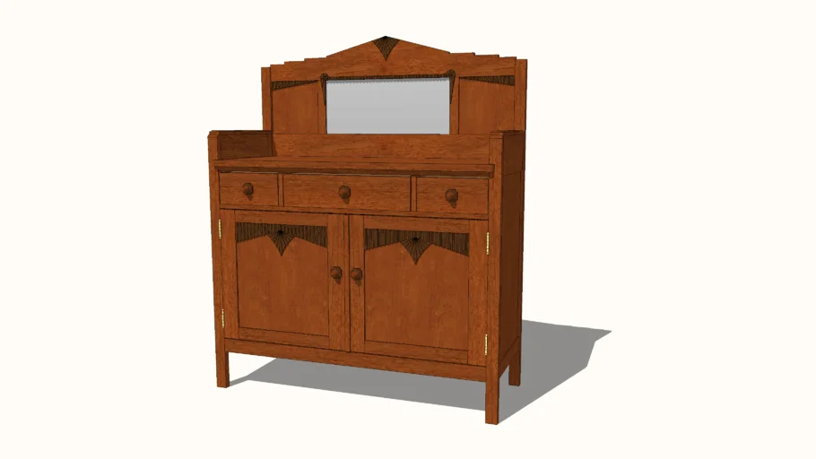 Art Deco Carved Oak Sideboard