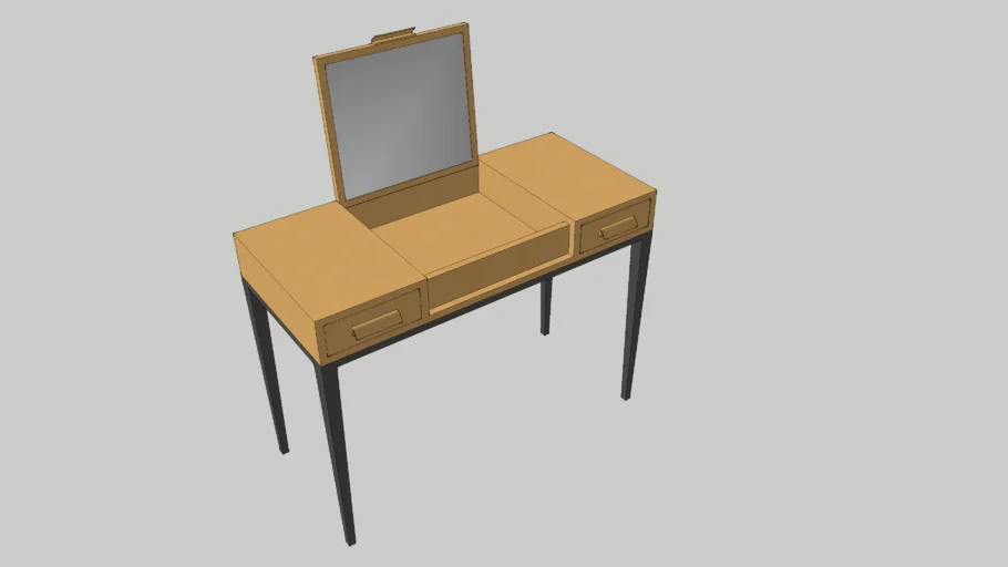 Oak and Iron Dressing Table