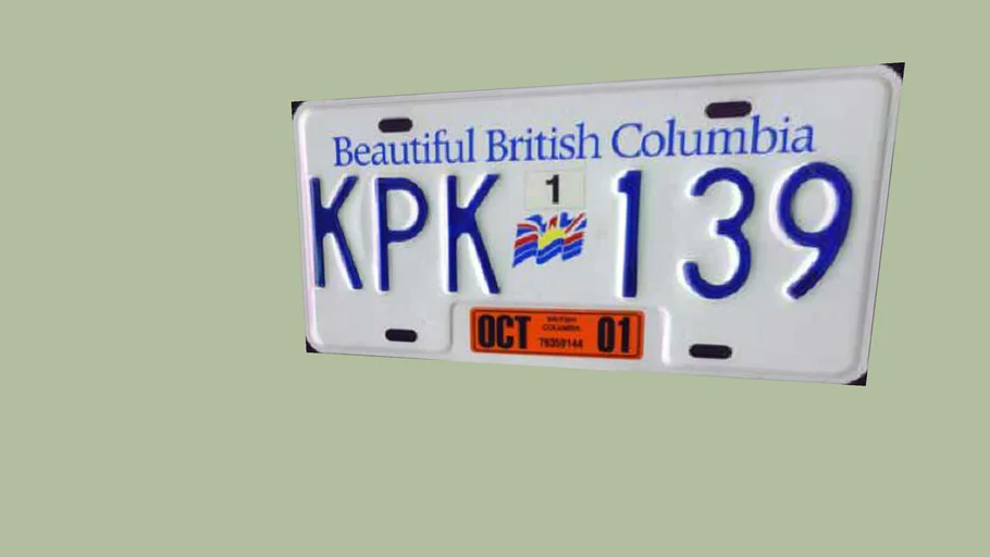 British Columbia License Plate