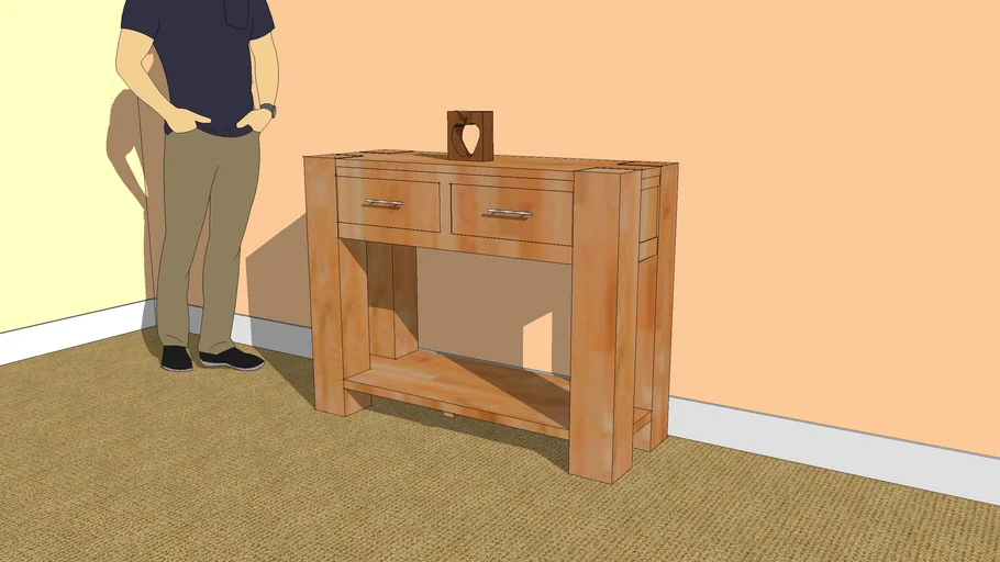 Kuba Solid Oak Console Table - Oak Furniture King
