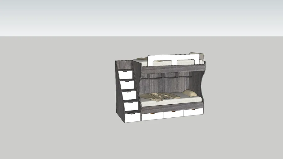 TRIPLE BUNK BED WITH 3 DRAWERS
