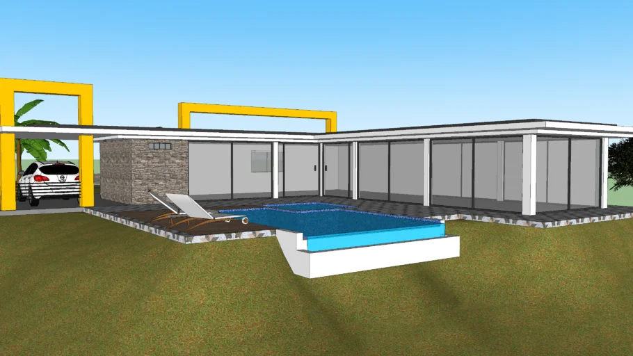 Casa com piscina de borda infinita