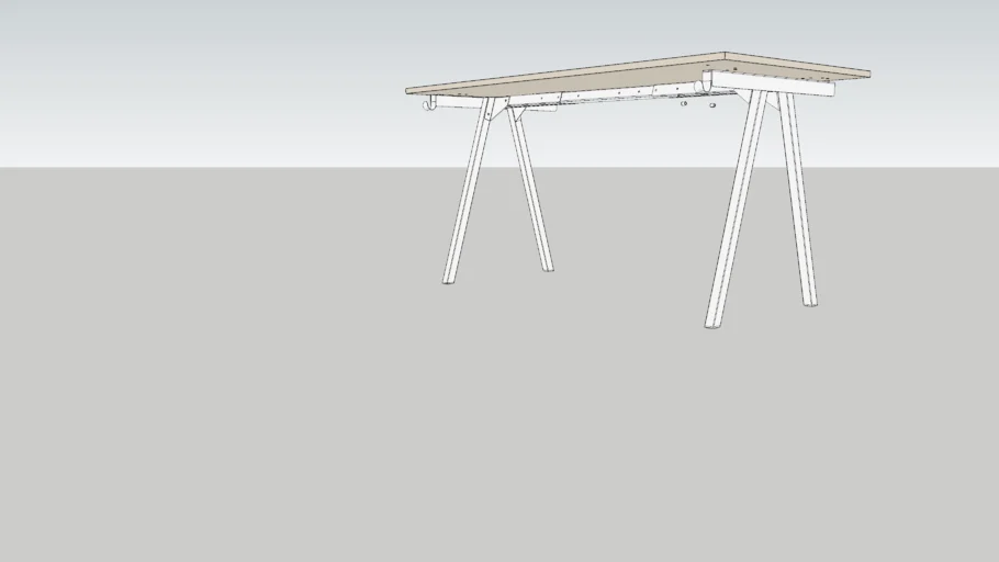 IKEA TROTTEN Desk Beige White 160 x 80cm