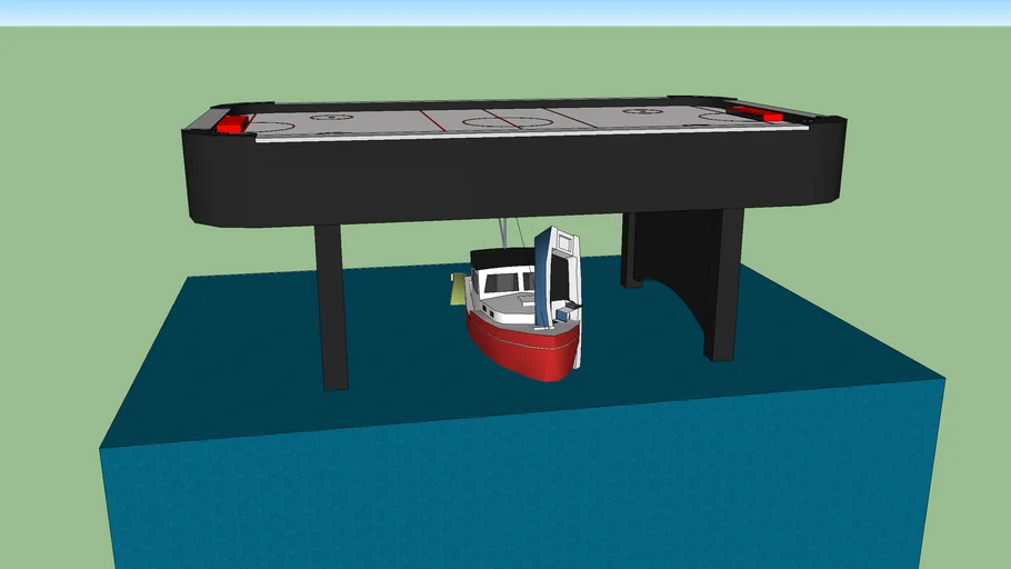 boat crash under the hockey game