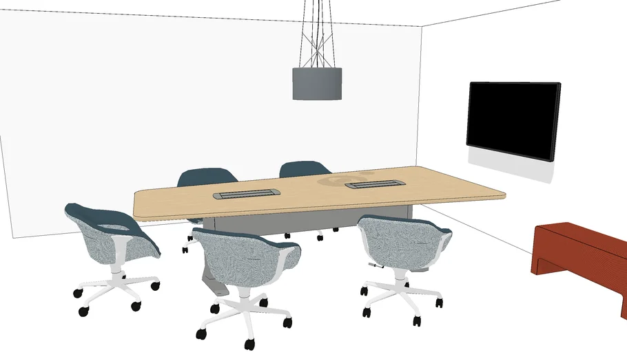 Modern Conference Orange Room Area