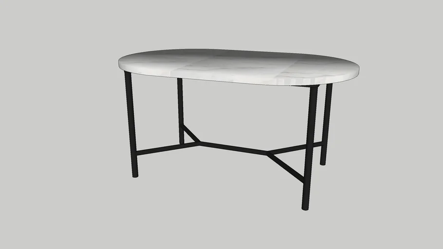 Goldie - Table basse ovale - Marbre - Blanc - Habitat