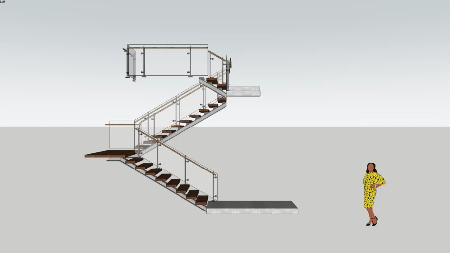 STAIRS WITH GLASS RAILINGS