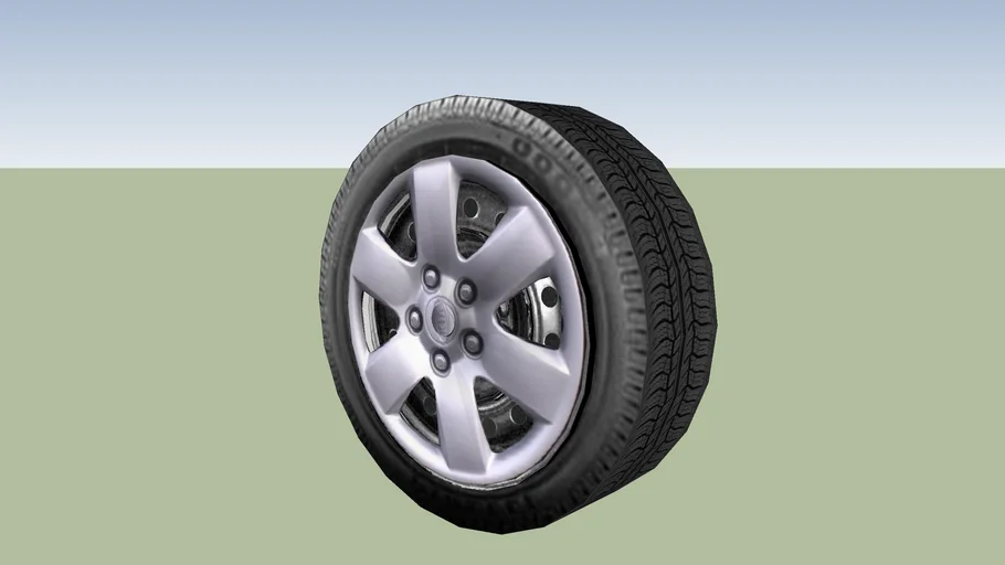 Low poly steel wheels and hubcap
