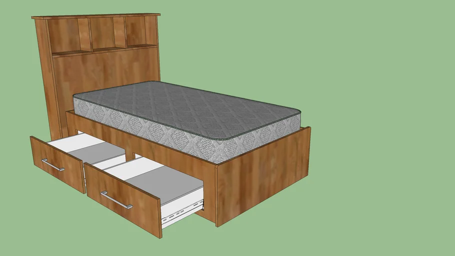 Single Bed Frame with Storage Drawers
