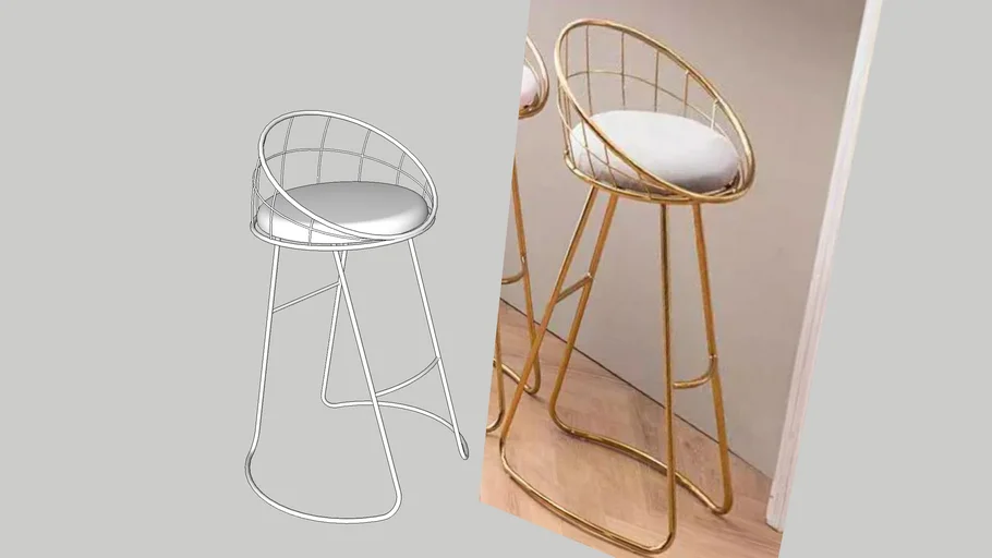 counter chair, counter Metal chair