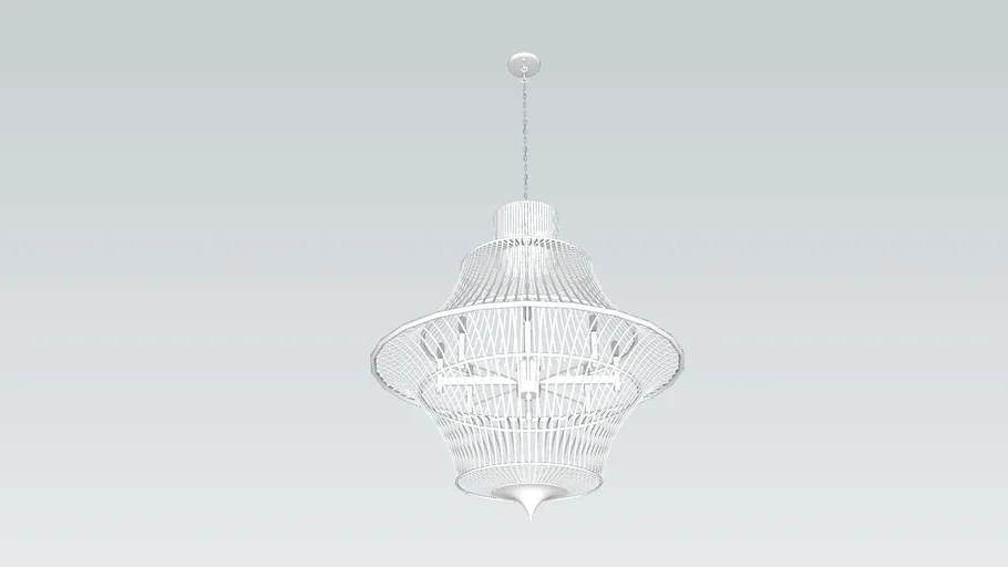 Rattan / Wrought Iron Chandelier pendant lighting Candle Lit by UB9