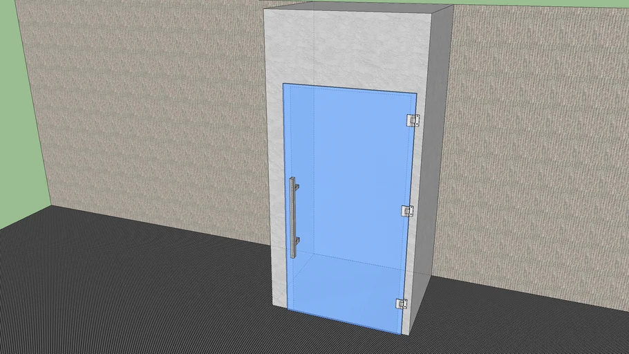 PUERTA DE CRISTAL CON BISAGRA M/V