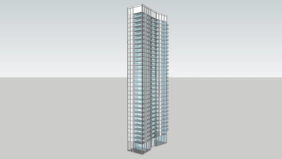 Low poly high-rise building