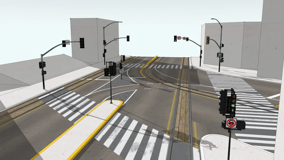 Triple Tramway intersection | 3D Warehouse
