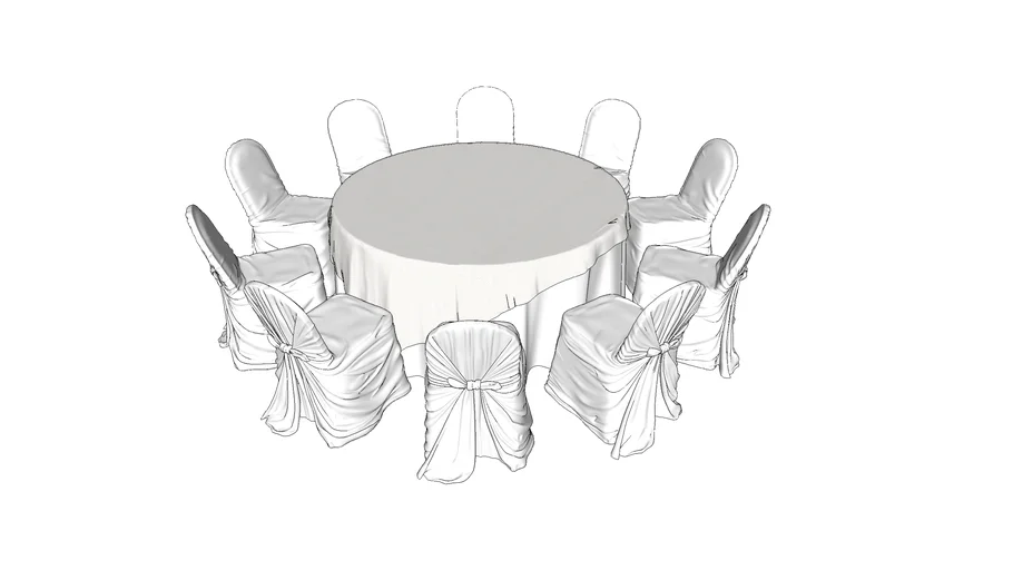 WEDDING TABLE CLOTH 180CM DIAMETER X 75CM HEIGHT