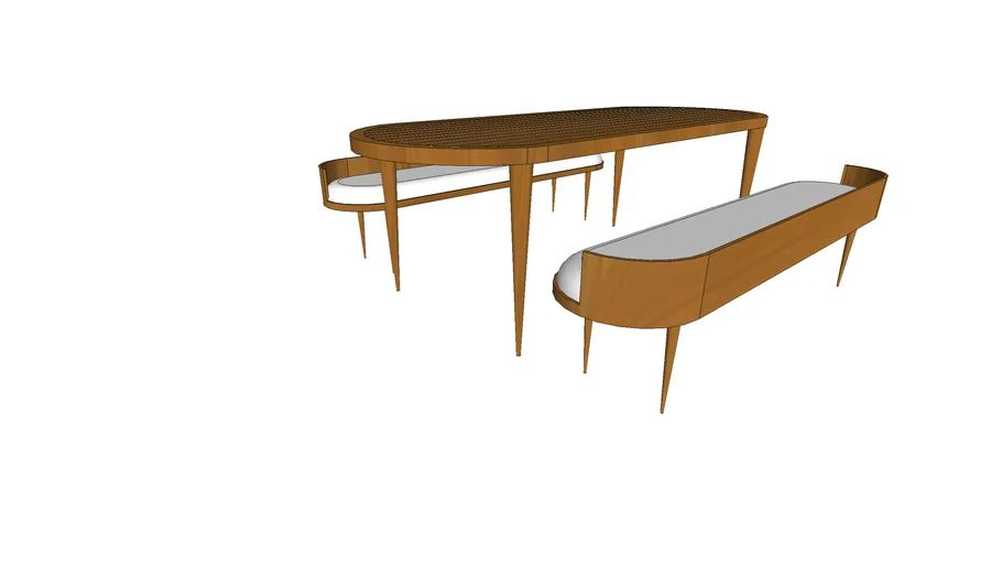 Outdoor table and benches