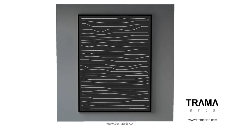 QUADRO ABSTRATO LINHAS PRETO TRAMA ARTS