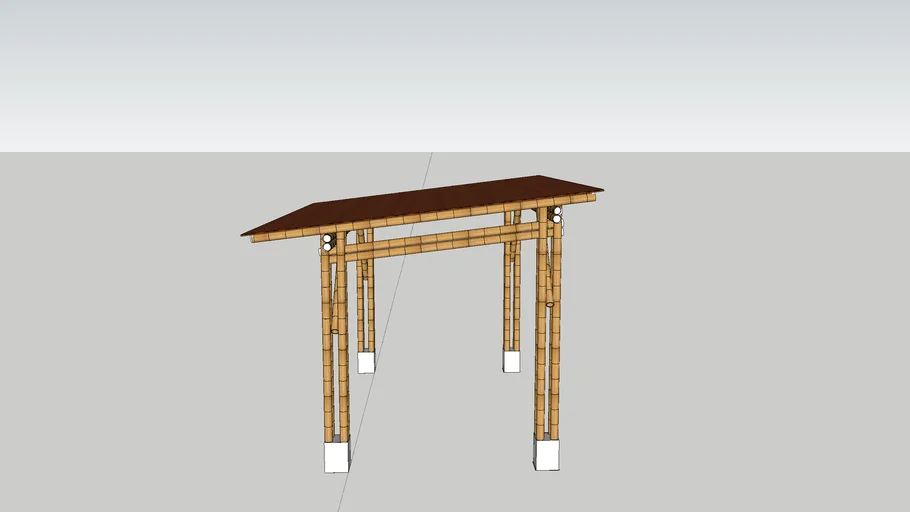 PERGOLA EN BAMBU A UNA CAIDA DE AGUA