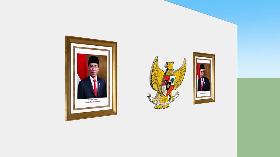 Pigura Presiden Jokowi - Wapres M Amin & Lambang Garuda 1