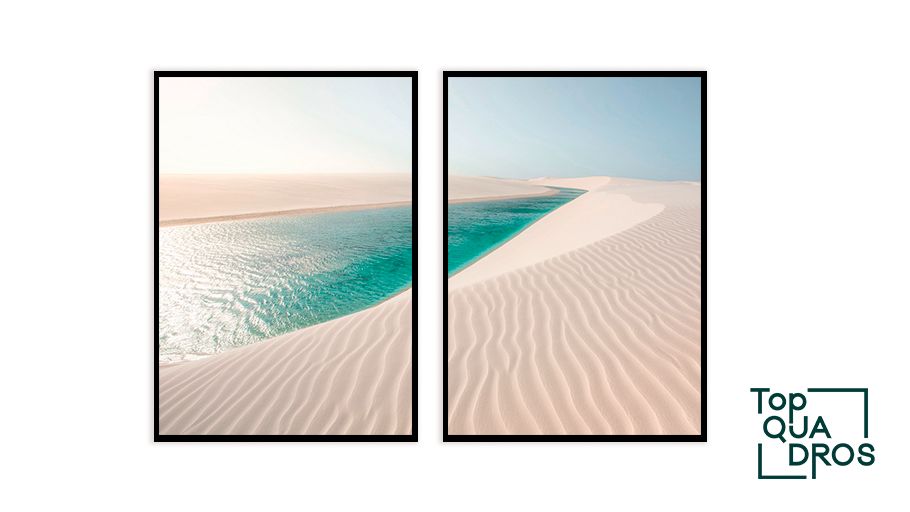 Composição Decorativa 2 quadros - Lençóis Maranhenses - Top Quadros