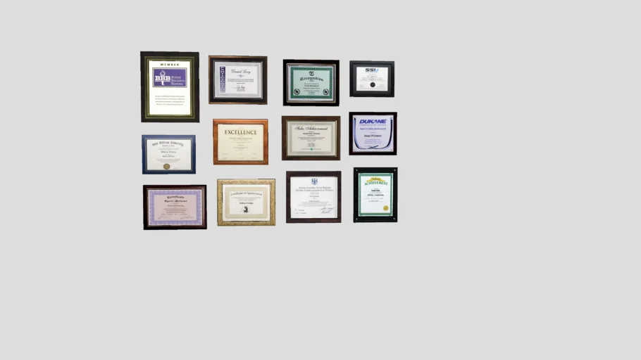 frames certificate 