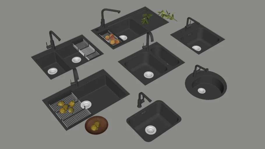 現代廚房嵌入式水槽洗菜盆水龍頭-Modern kitchen built-in sink sink faucet