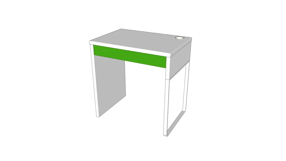 IKEA MICKE Small Desk, white, green