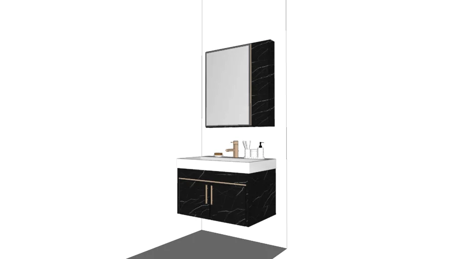 Black Marble Toilet Vanity