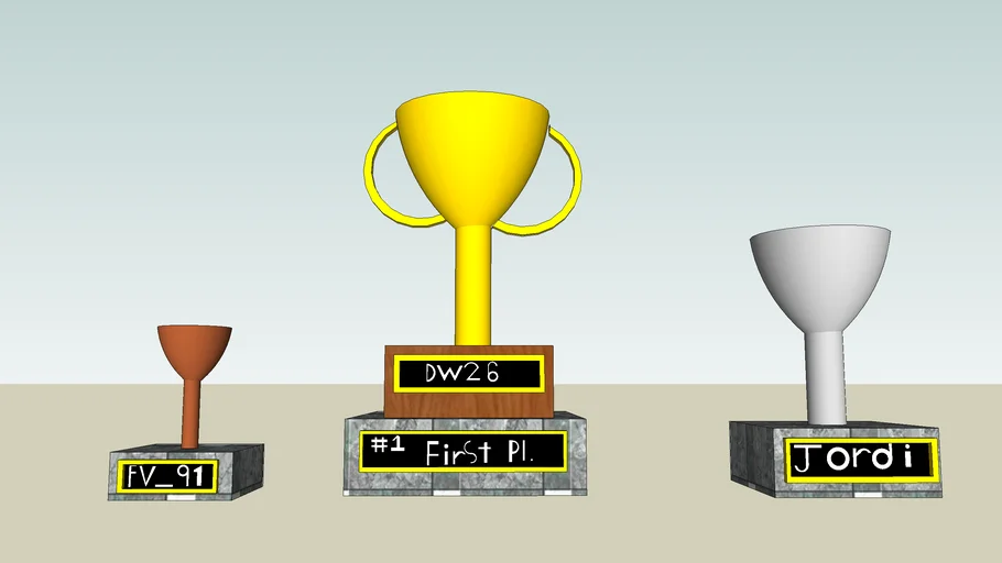 1rst, 2nd, and 3rd place tropheys of the streetglow400