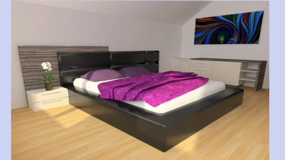 Leather bed ( Dormitor- pat tapitat cu piele)