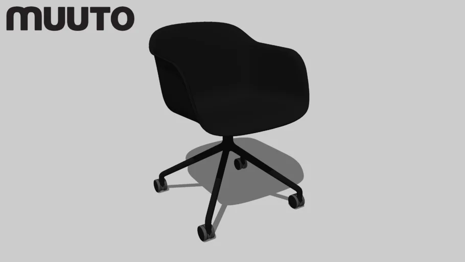 Muuto Armchair | FIBER swivel base with castors