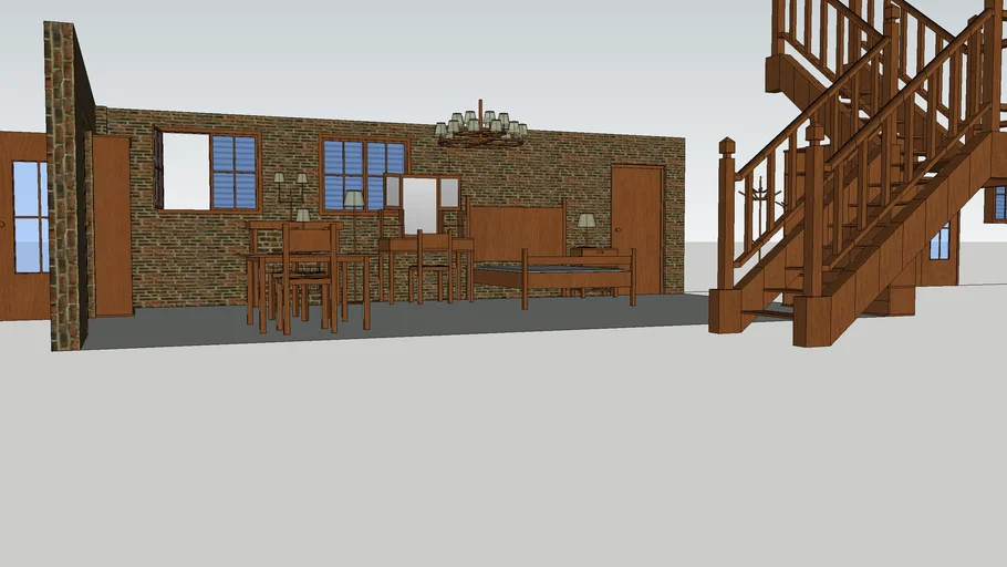Simple wooden furniture set 1