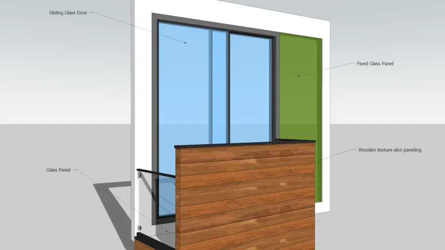 Sliding Glass Door and Modern Balcony