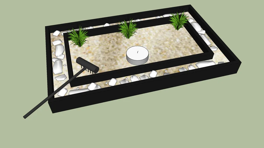Jardin Zen avec bougie N°2