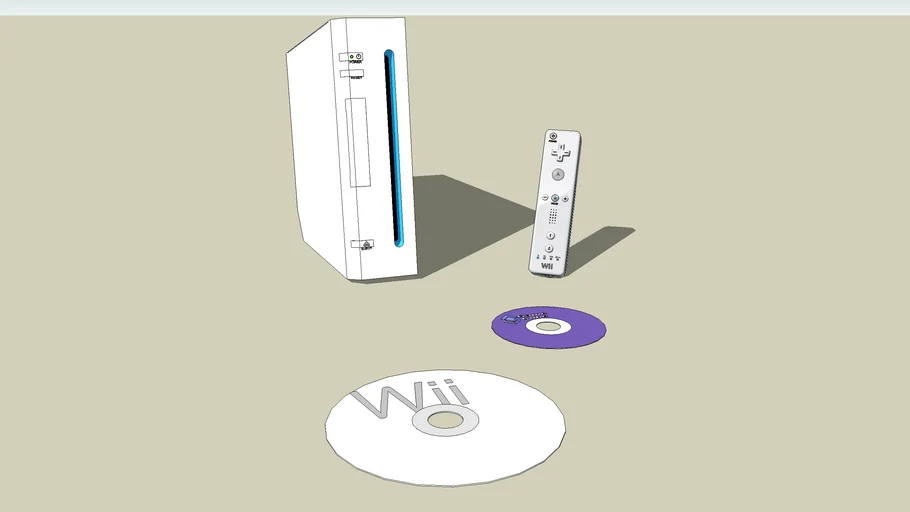 Wii with a mote, a gamecube and a wii game
