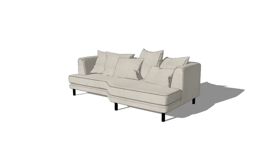 Canapé 3 places beige petit angle TESSOUN