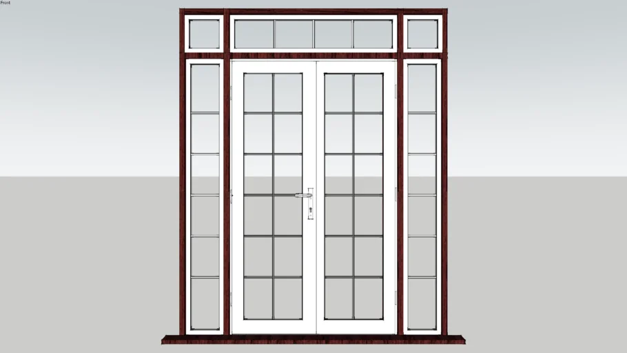 French Windows in Wooden frame with Aluminium Doors Conventional Astragal Bars