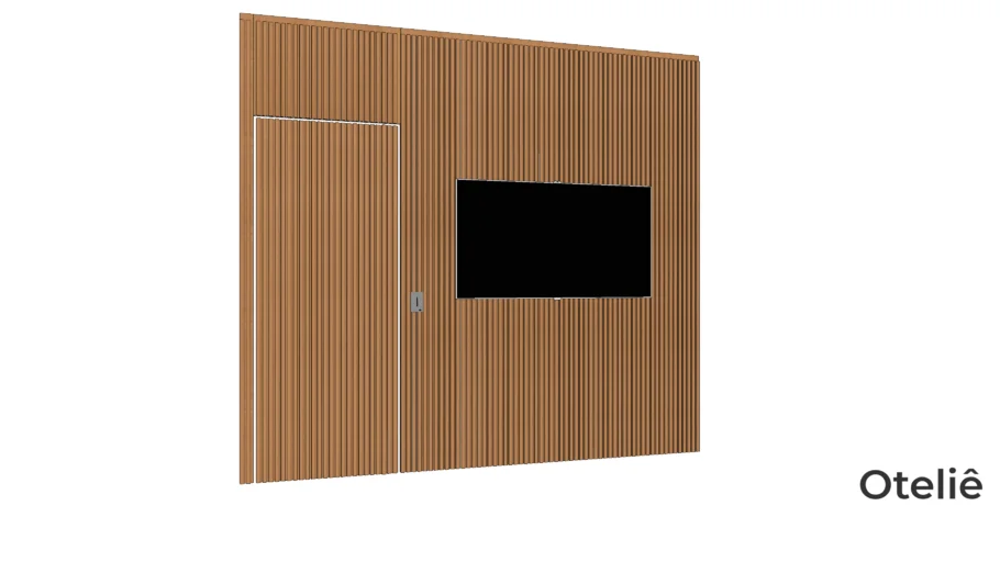Painel Ripado com Porta Pivotante